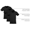 image:imageGildan Mens Cotton Stretch TShirts MultipackBlack Soot Vneck 3pack