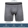 image:imageGildan Mens Underwear Performance DriftKnit Modern Boxer Briefs 2PackCaviar Heather Reg Leg Boxer Brief