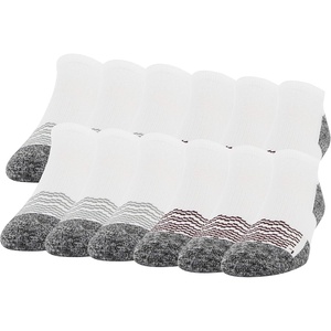 image:imageGildan Mens Active Strategic Cushion No Show Socks MultipairsWhiteGreyMerlot 12pairs