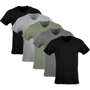 image:imageGildan Mens VNeck TShirts Multipack Style G1103BlackSport GreyCharcoalMilitary Green 5pack