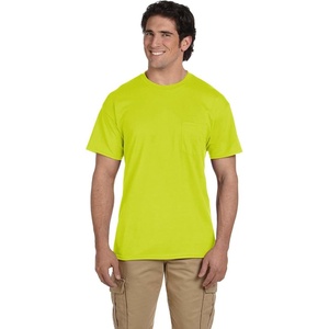 image:imageGildan G830 56 oz Ultra Blend 5050 Pocket TShirt  Royal  XLargeSafety Green