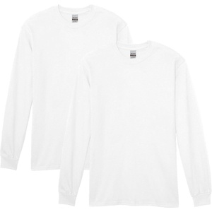 image:imageGildan Adult Heavy Cotton Long Sleeve TShirt Style G5400 2PackWhite