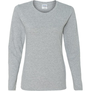 image:imageGildan Womens Heavy Cotton Long Sleeve TShirt 2PackAsh Grey